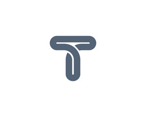 Wall Mural - Abstract  logo letter T design in minimalistic style. Universal corporate identity element, application icon logotype design template.