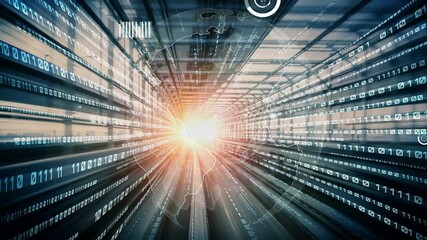 Business data analytic with tacit intelligent software making marketing strategy . Concept of smart digital transformation and technology disruption that changes global trends in new information era .