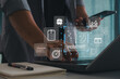 © MUNTHITA - Businessman using AI technology and digital tools to improve productivity, project management and workflow automation with checklist, data analytics and time management solutions.