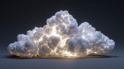 Illuminated cloud formation on dark background