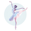 © DreamPixels - Graceful Dancer in Motion: Witness the elegance of a ballet dancer, frozen in a moment of ethereal poise as she executes a graceful arabesque, her form silhouetted against a soft, serene backdrop.