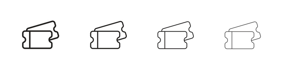Ticket stub icon line design. thin line vector icon set.
