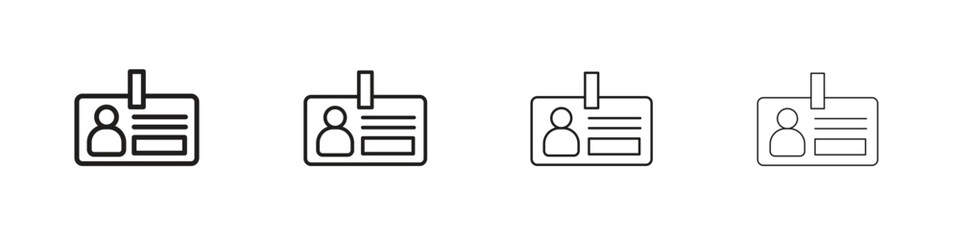 Security badge icon line design. thin line vector icon set.