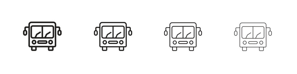 Bus icon line design. thin line vector icon set.