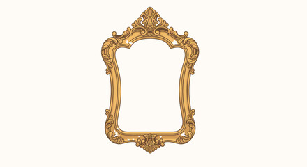 ornate golden frame with decorative embellishments and classic shape