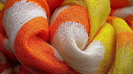 Abstract Candy Corn Mesh Fabric Texture