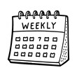 © trendf - Weekly calendar line art for web and graphic design on white background