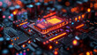 © rasya - Glowing CPU on circuit board with bokeh background, for tech visuals
