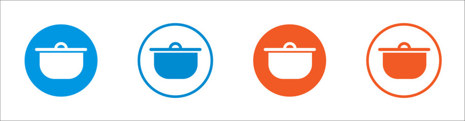 Pot icon for cooking, kitchen, interface design, food. Outline and solid vector icons.
