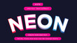 © VectorExtra - Editable Neon 3D Text effect Design, Vector Editable 3D Text Effect