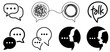 © OS - Set of communication and dialogue icons, chat bubbles and talk symbols
