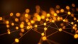 © 洁 张 - Abstract network of glowing nodes and lines in warm tones against a dark sophisticated backdrop.