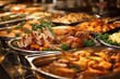 © Vlad - Thanksgiving Buffet. Delicious Roasted Turkey and Chicken Feast for Holiday Celebration