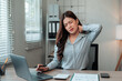 © Crystal - Young office worker feeling neck pain from sitting at desk too long, health problems from office syndrome concept
