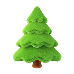 Wall Mural - Fluffy Christmas tree isolated on white. 3d render.
