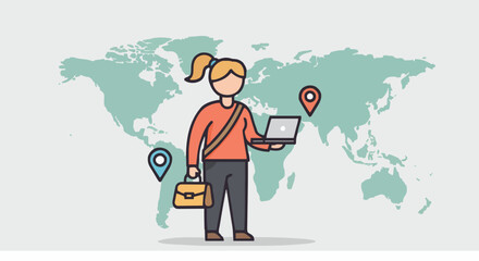 Vector illustration digital nomad