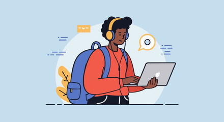 Vector illustration digital nomad