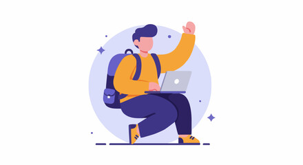 Vector illustration digital nomad