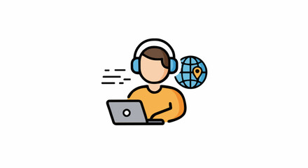 Vector illustration digital nomad