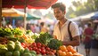 © Kim de Been - Young man buying healthy fresh vegetables on an outdoor market