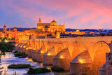 Cordoba, Spain. Roman Bridge and Mezquita (mosque-cathedral) on the Guadalquivir River.