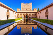 Alhambra of Granada, Spain. The Nasrid Palaces (Palacios Nazaraies) in the Alhambra fortress.