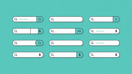 Modern search bar graphic for UI design and web development needs