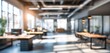 © hao - Bright and spacious office space in an unfocused view. Modern blurred background photo for banner, poster or magazine and website background. High quality