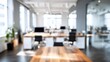 © hao - Abstract blurred office interior room. blurry working space with defocused effect. use for background or backdrop in business concept. High quality