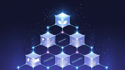 Geometric Connectivity in Data Structure: A modern, digitally rendered visual showcasing the interconnectedness of data through geometric forms.