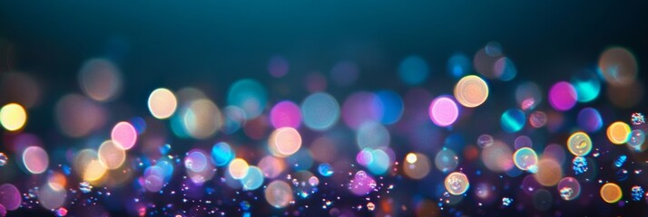Wall Mural - vibrant and colorful bokeh background with glimmering lights for a festive and joyful atmosphere