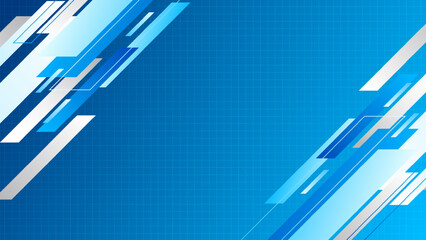 Wall Mural - Abstract blue background with diagonal gradient lines and geometric shapes. For corporate presentations, annual reports, digital marketing, brochures, and creative business templates.