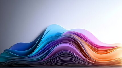 Canvas Print - vibrant waves of colorful gradations in a modern artistic background for creative design projects