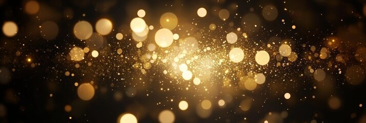 Wall Mural - elegant shimmering bokeh light particles with magical gold sparkle glow dust for luxury background