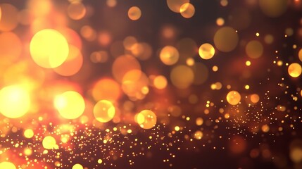 Wall Mural - radiant golden bokeh lights sparkle on a warm gradient background for a festive and shiny effect