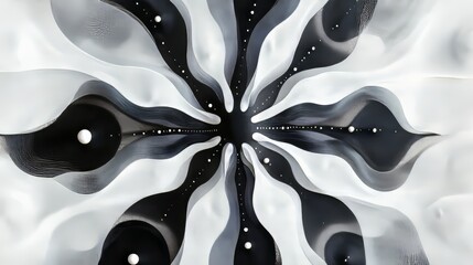 Wall Mural - Captivating Abstract Radial Formation with Flowing Shapes of Light and Shade for Digital Artistry