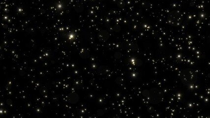 Wall Mural - looping animated christmas background of golden light particles falling on black background