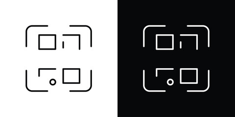 QR code icon pictogram on White Background Editable Stroke.