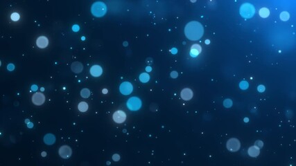 Wall Mural - blue light defocused bokeh backgrounds particles loop