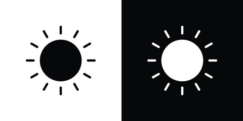 Sun icon silhouette vector illustration isolated flat style