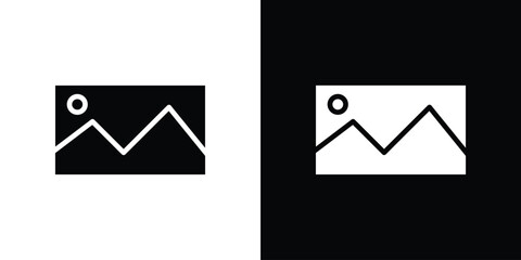 Picture icon silhouette vector illustration isolated flat style
