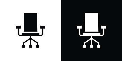 Office chair icon silhouette vector illustration isolated flat style