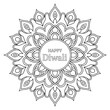 © Ms laiba - A mandala happy Diwali illustration vector style coloring page