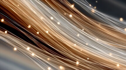 Canvas Print - stunning abstract wavy light streaks background with glittering lights for creative designs