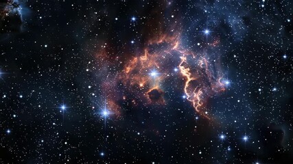 Wall Mural - A mesmerizing cosmic scene featuring a vibrant nebula amidst the vastness of space.