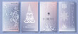 © Logvin art - Set of trendy christmas gradient design templates with snowflakes and modern typography. Winter holiday posters, sale banners or flyer designs. Designs for social media,  advertising, web