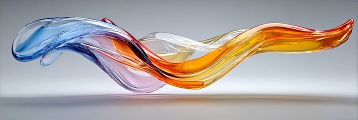 Canvas Print - vibrant glass art piece featuring colorful waves and fluid elements for modern home decoration