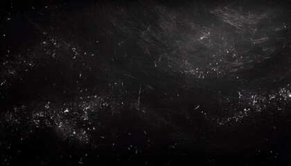Wall Mural - grunge style scratched black background with tiny white dust flecks adding an old look