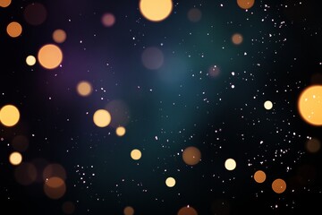 Wall Mural - abstract dark night sky with festive light particles and glitter bokeh effects for celebrations