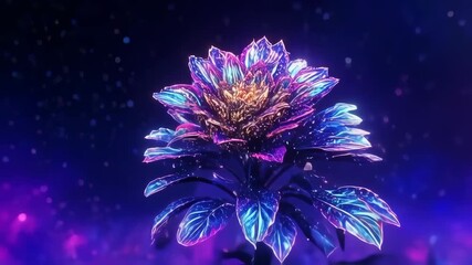Wall Mural - abstract neon flower